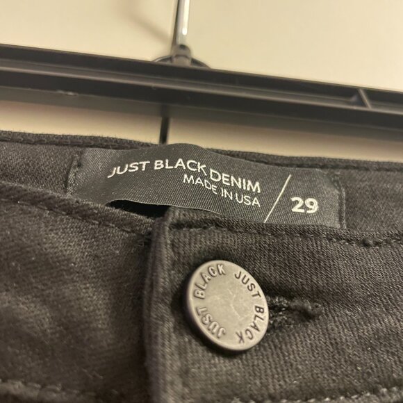 Just Black Denim High Rise Curve Hem Jeans Black‎ Fringe Raw Hem Womens 29 - Picture 7 of 8